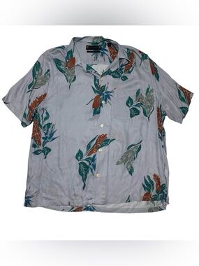 All Saints Irish Luau Hawaiian Shirt Relaxed Fit SS Button Down Mens Size XL